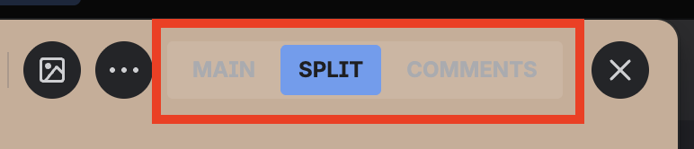 ヘッダーに追加されたトグルスイッチの拡大画像